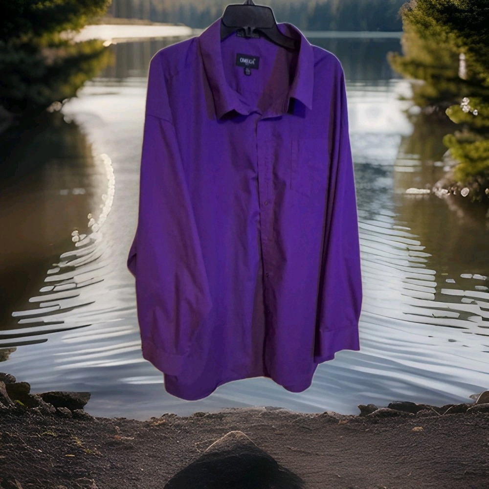 Omega 5XL(21-21 1/2 & 36/37)  Purple Long Sleeve Shirt 0048